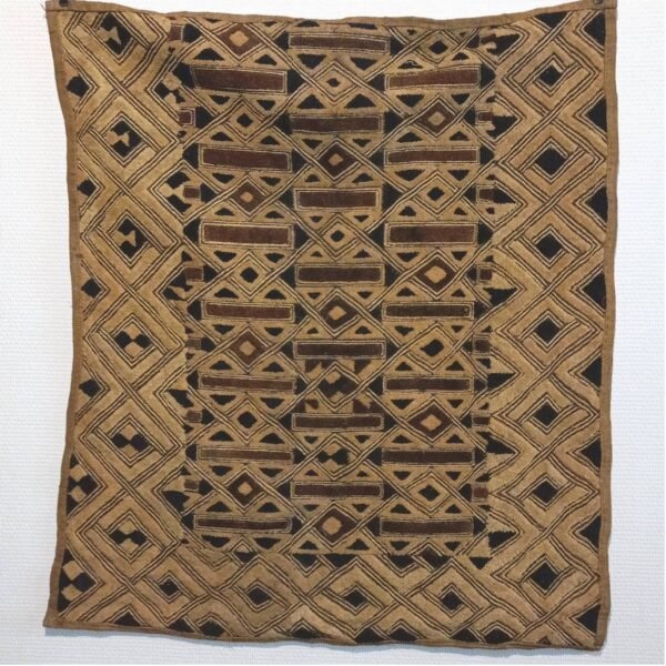 Velours Kuba – Motifs en losanges tissés brun et noir