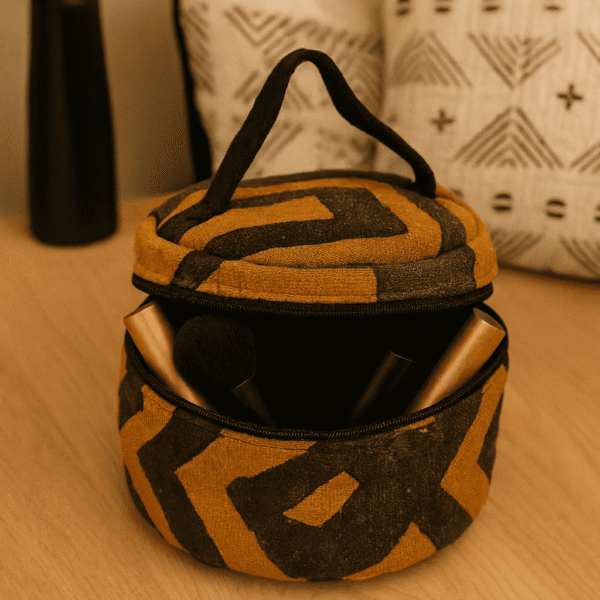 Trousse artisanale ronde Tissu Kuba 4